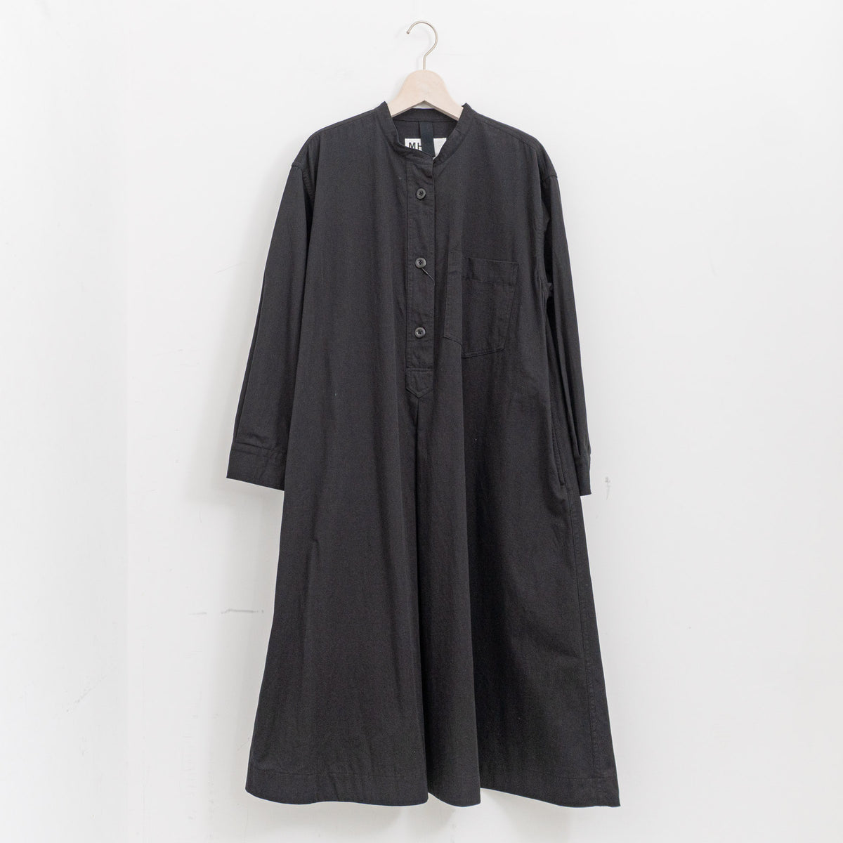 MHL.｜WOMEN　BRUSHED SOFT COTTON TWILL DRESS 595-6158201-suomi（010.BLACK）