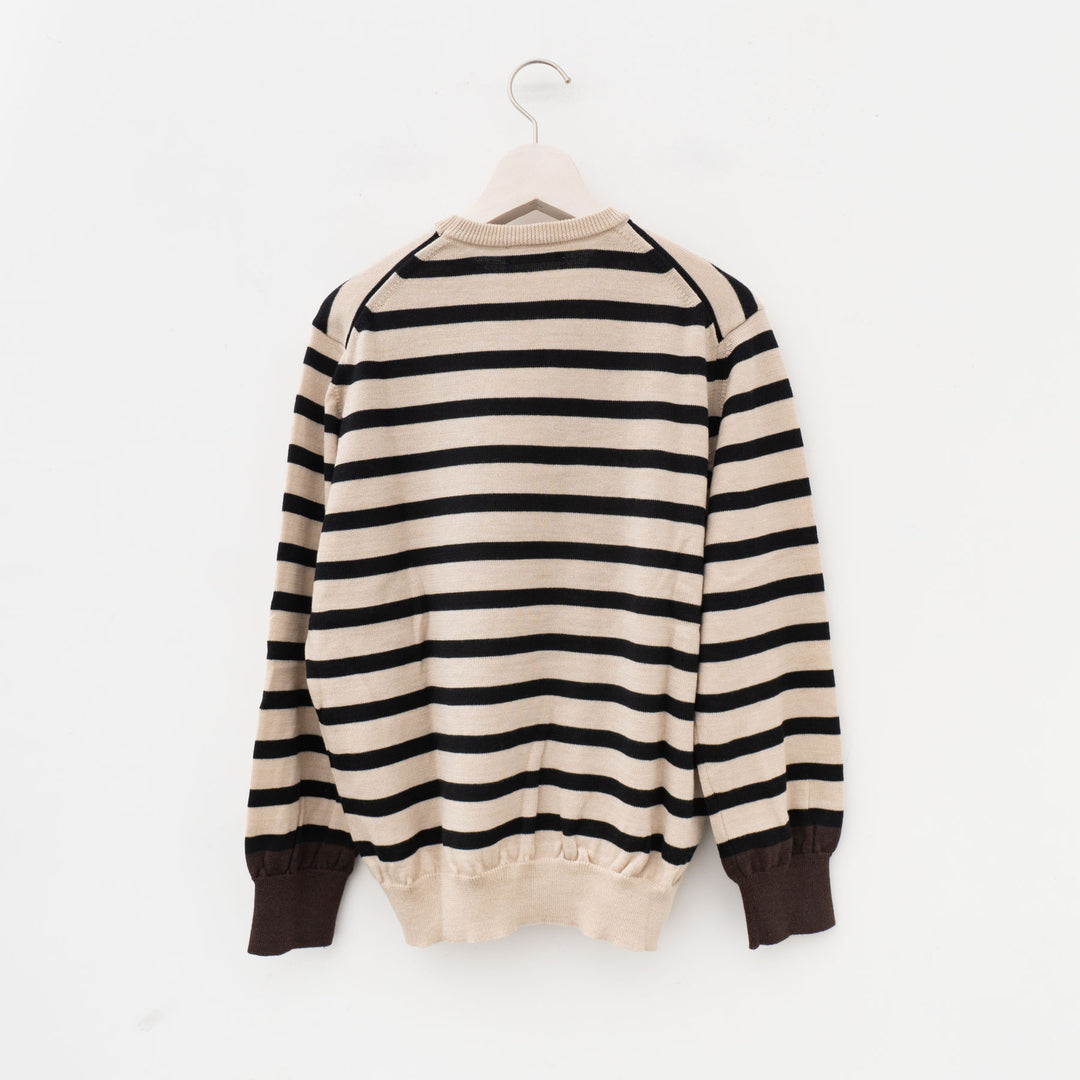 【完売】atelier naruse /WOMEN　cotton wool border knit 　　nakt-30