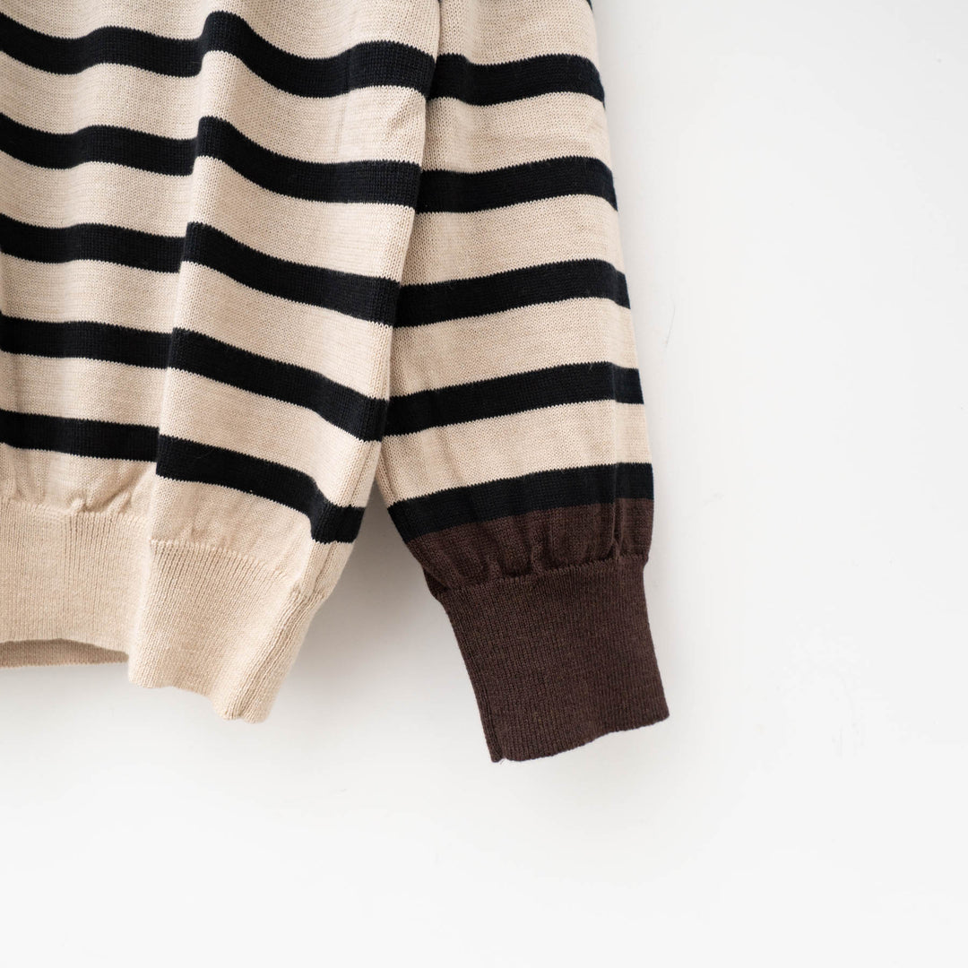 【完売】atelier naruse /WOMEN　cotton wool border knit 　　nakt-30