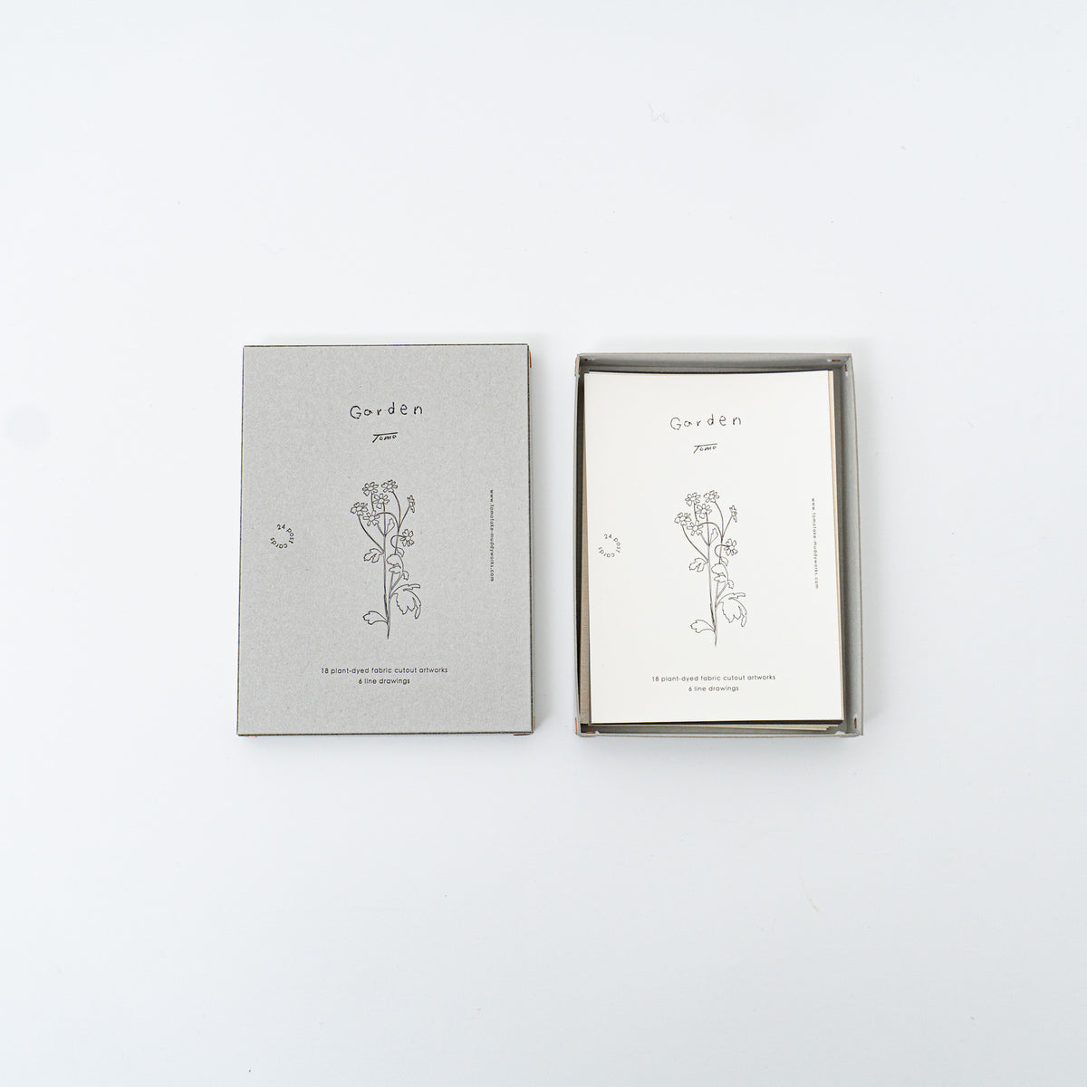 トモタケ｜ポストカード　「Garden」布の切り絵　24枚セット　箱入り