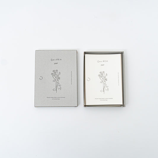 トモタケ｜ポストカード　「Garden」布の切り絵　24枚セット　箱入り