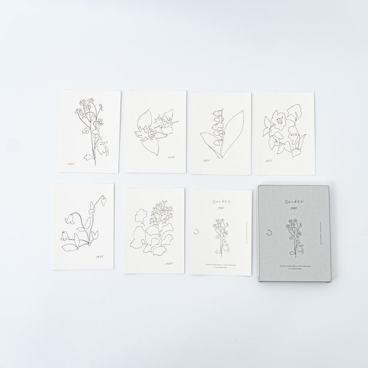 トモタケ/　ポストカード　「Garden」布の切り絵　24枚セット　箱入り