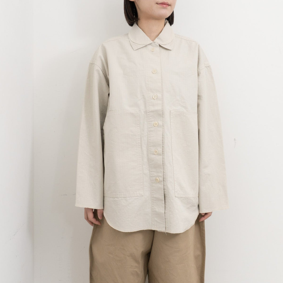 homspun｜WOMEN リップストップシャツジャケット　 261-2040