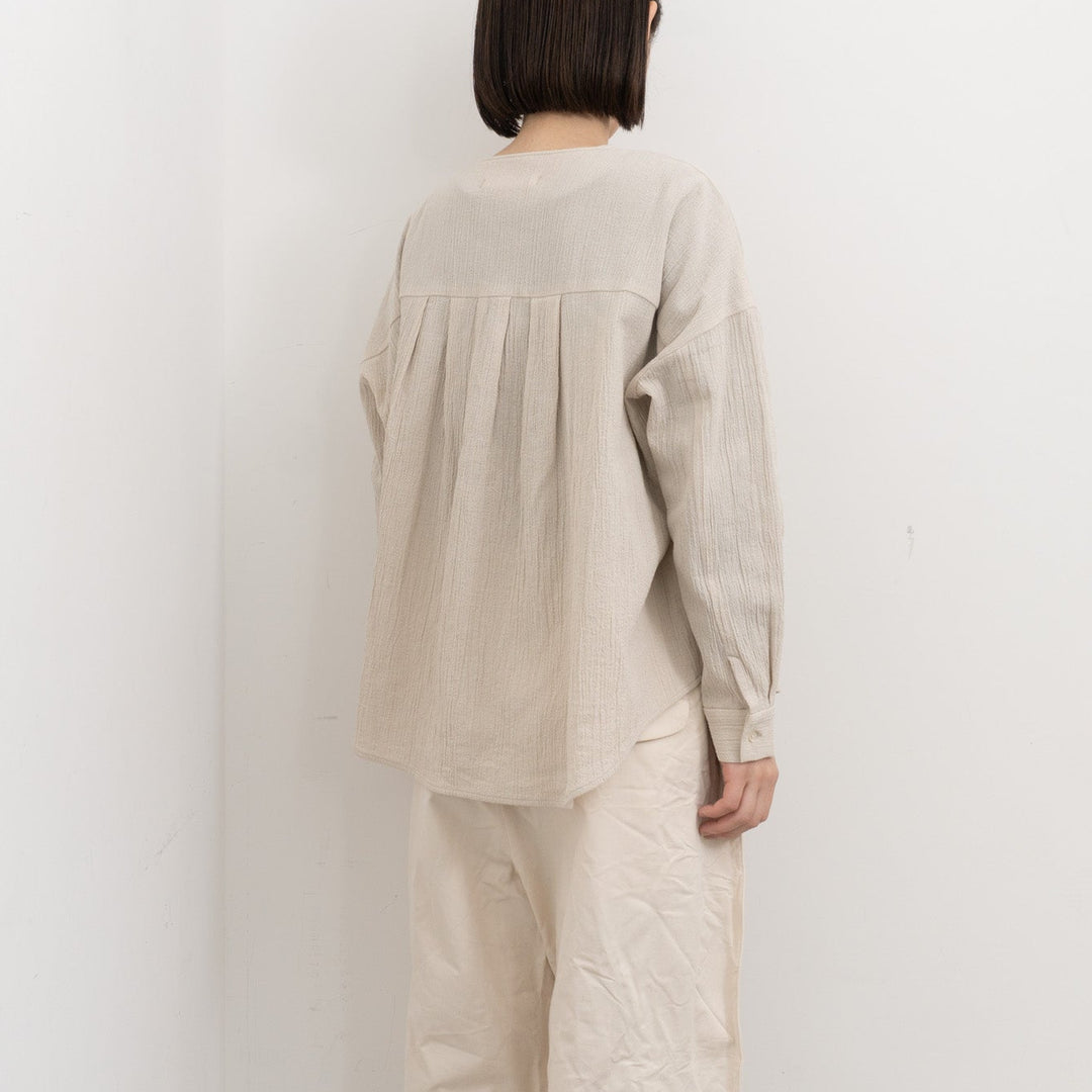 evam eva/　cotton no collar shirt E261T051