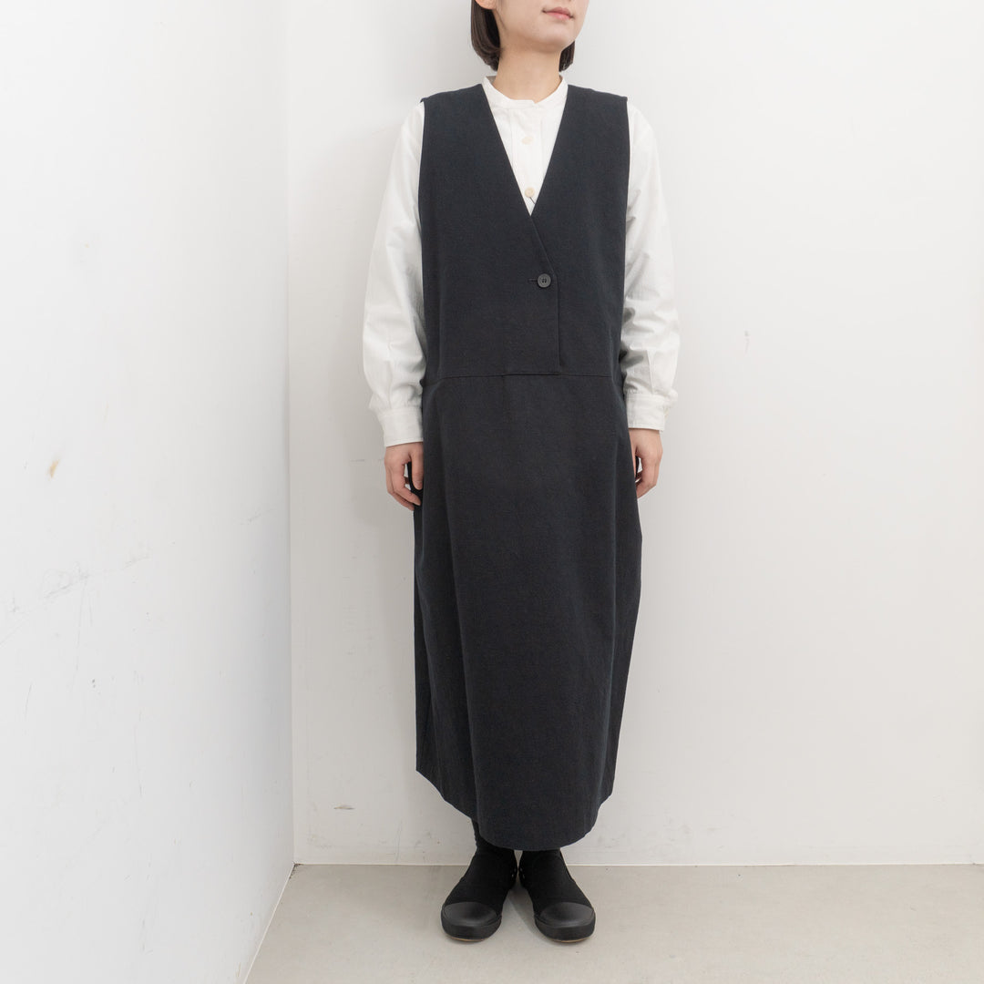 atelier naruse /WOMEN　cotton linen slab jumper skirt na-f03108
