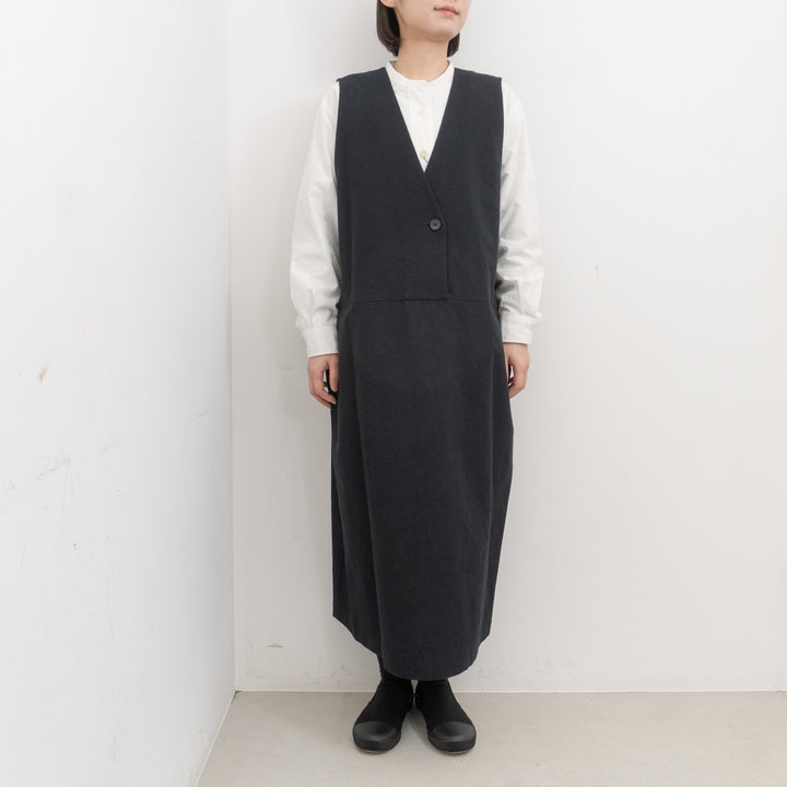 atelier naruse /WOMEN　cotton linen slab jumper skirt na-f03108