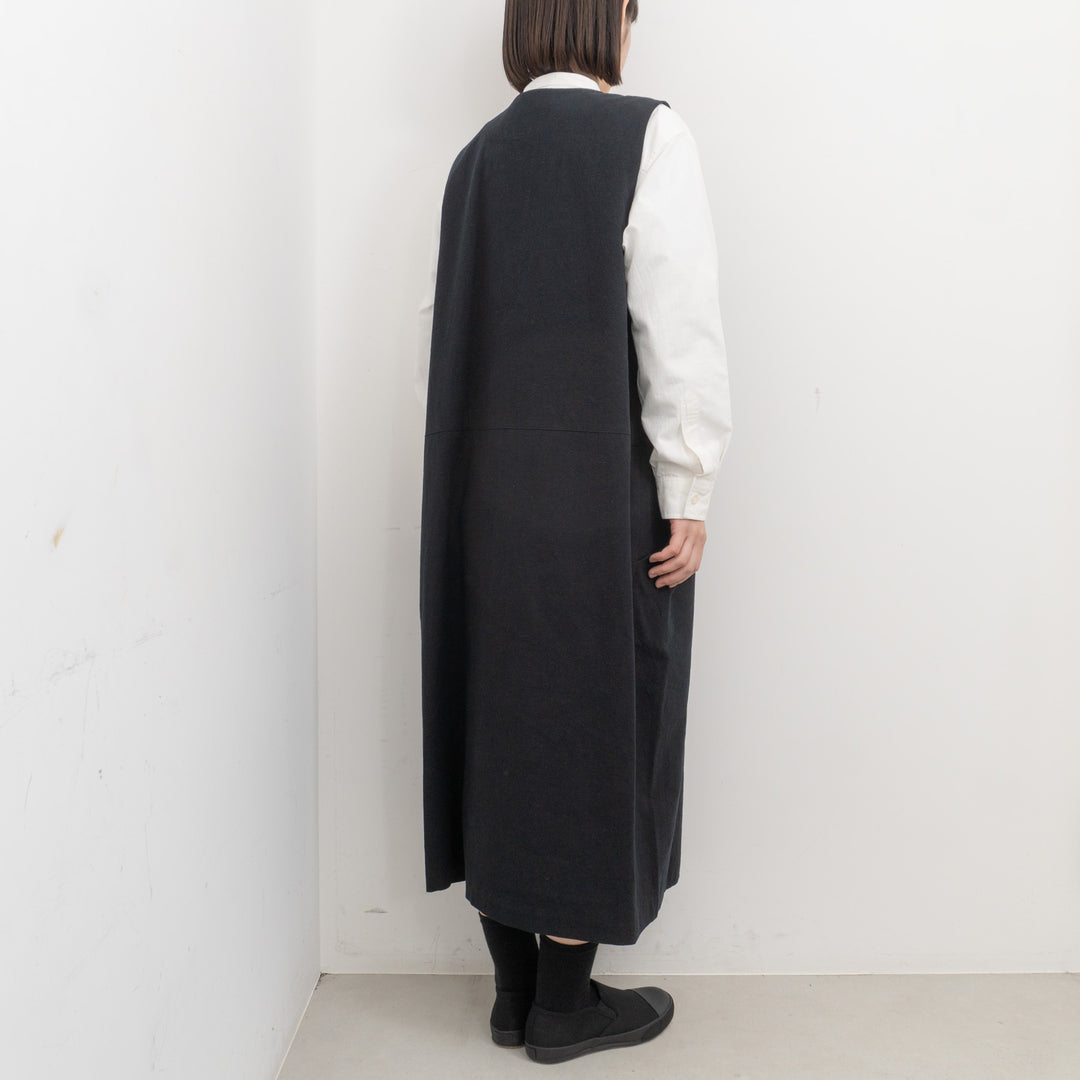 atelier naruse /WOMEN　cotton linen slab jumper skirt na-f03108