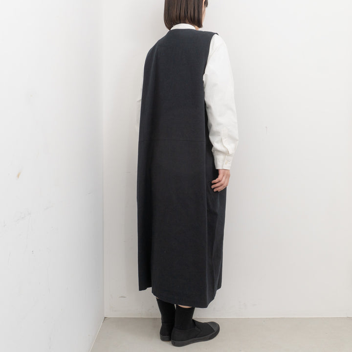 atelier naruse /WOMEN　cotton linen slab jumper skirt na-f03108