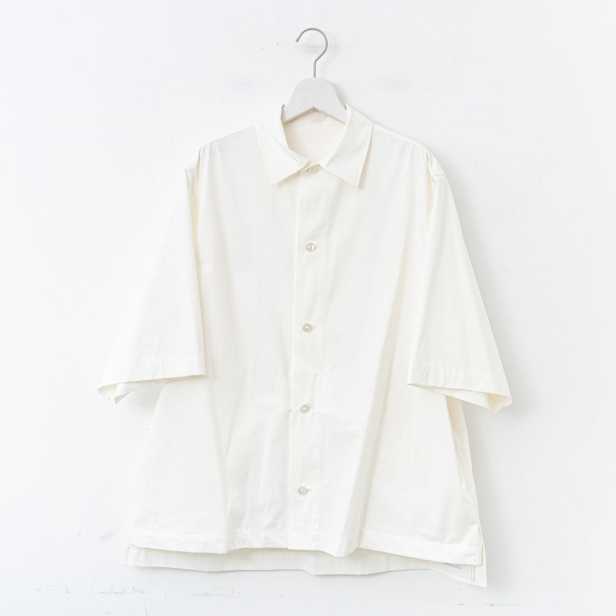 nonnotte｜MEN　Draping Half Sleeve Shirt TypeD N-25S-078（White）
