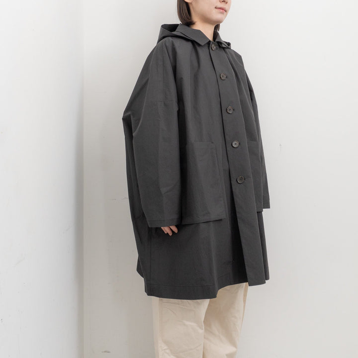 atelier naruse /WOMEN　cotton nylon taffeta hooded coat na-f04063