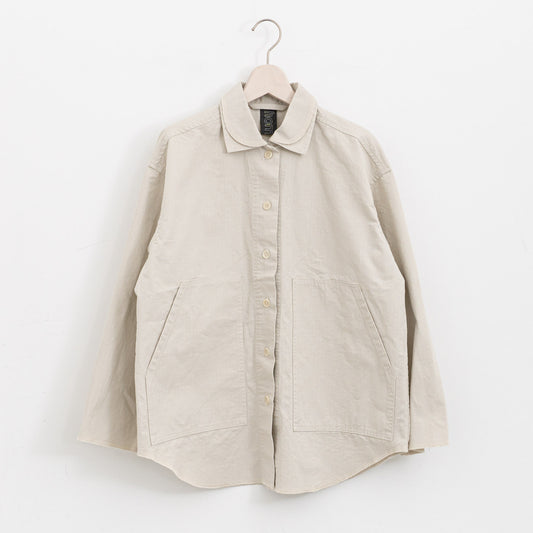 homspun｜WOMEN リップストップシャツジャケット　 261-2040（1.greige）