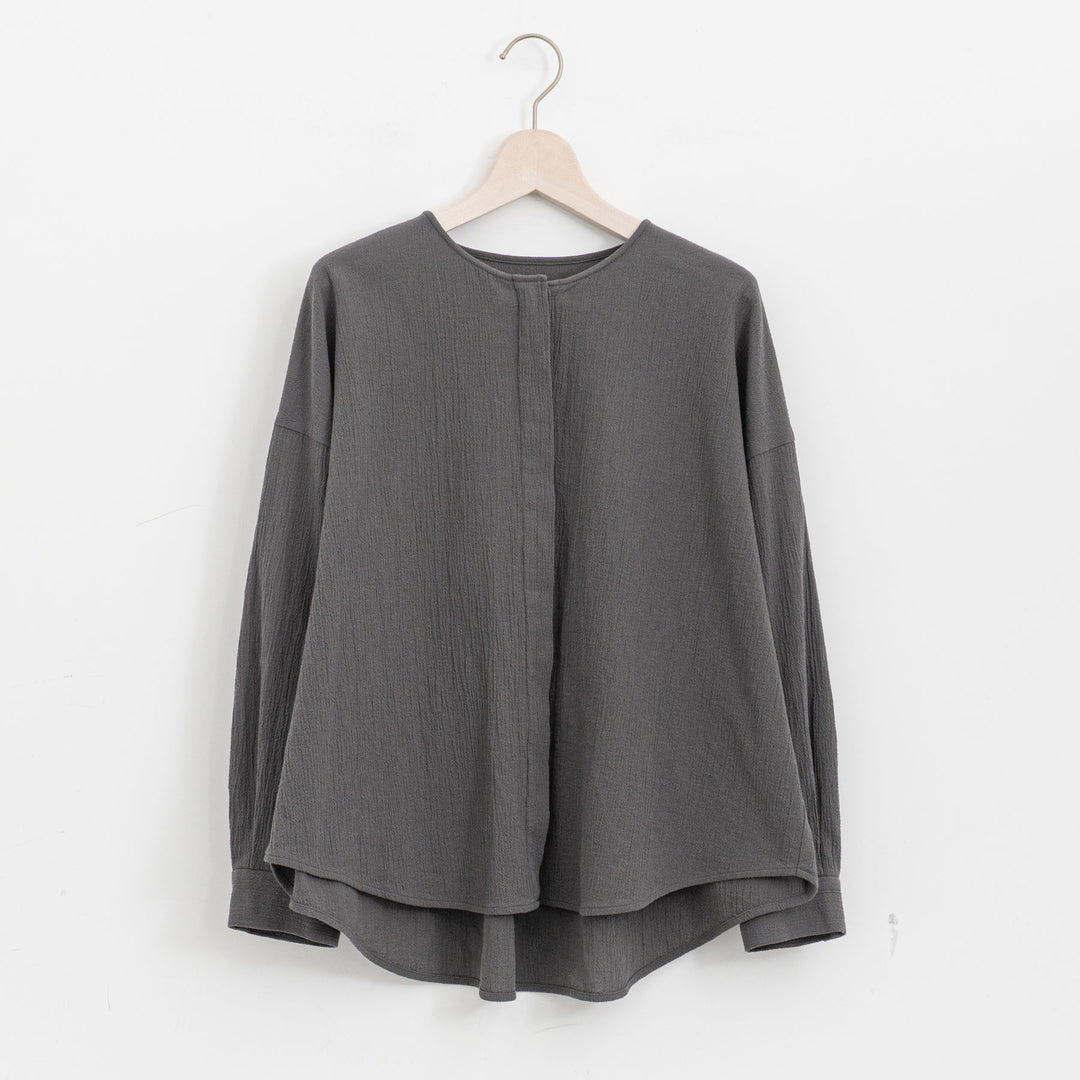 evam eva/　cotton no collar shirt E261T051