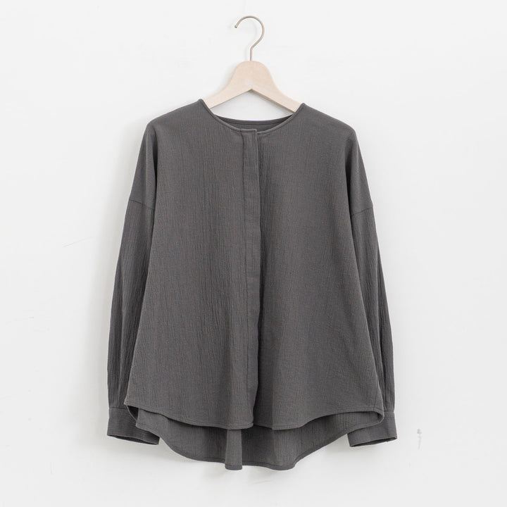 evam eva/　cotton no collar shirt E261T051