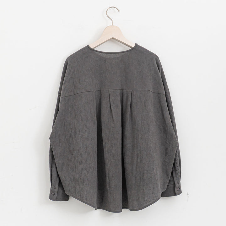 evam eva/　cotton no collar shirt E261T051