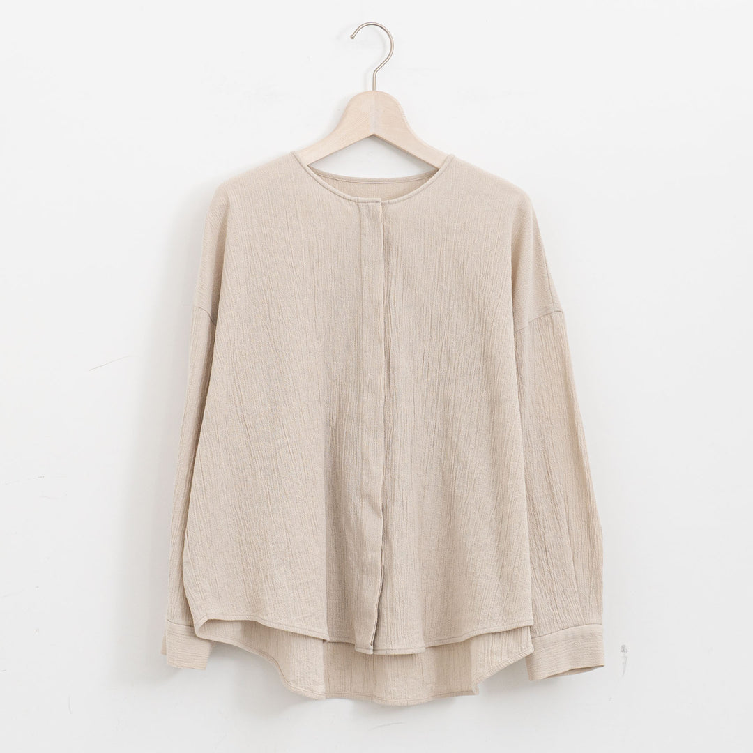 evam eva/　cotton no collar shirt E261T051