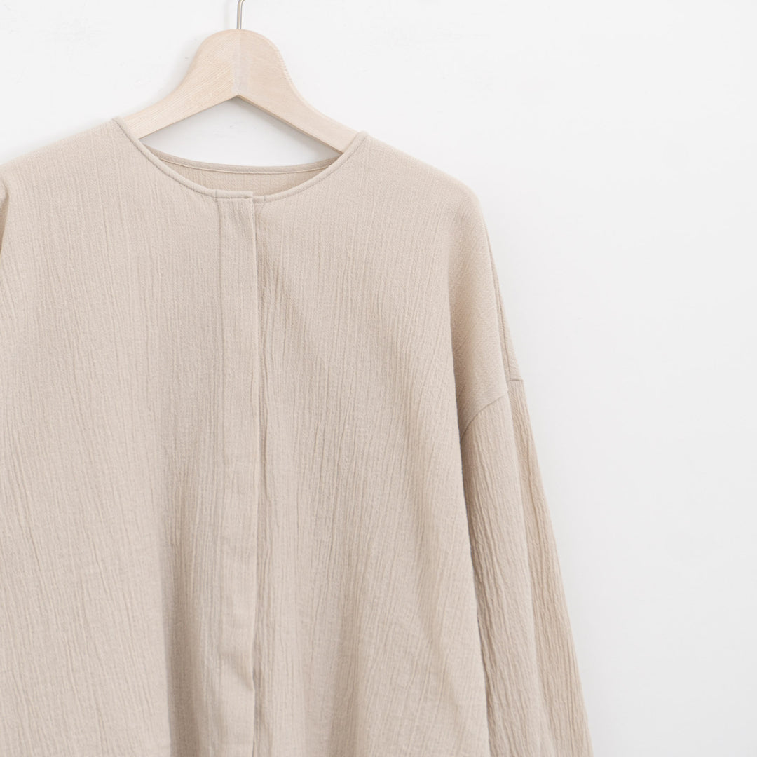 evam eva/　cotton no collar shirt E261T051