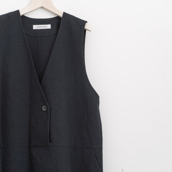 atelier naruse /WOMEN　cotton linen slab jumper skirt na-f03108