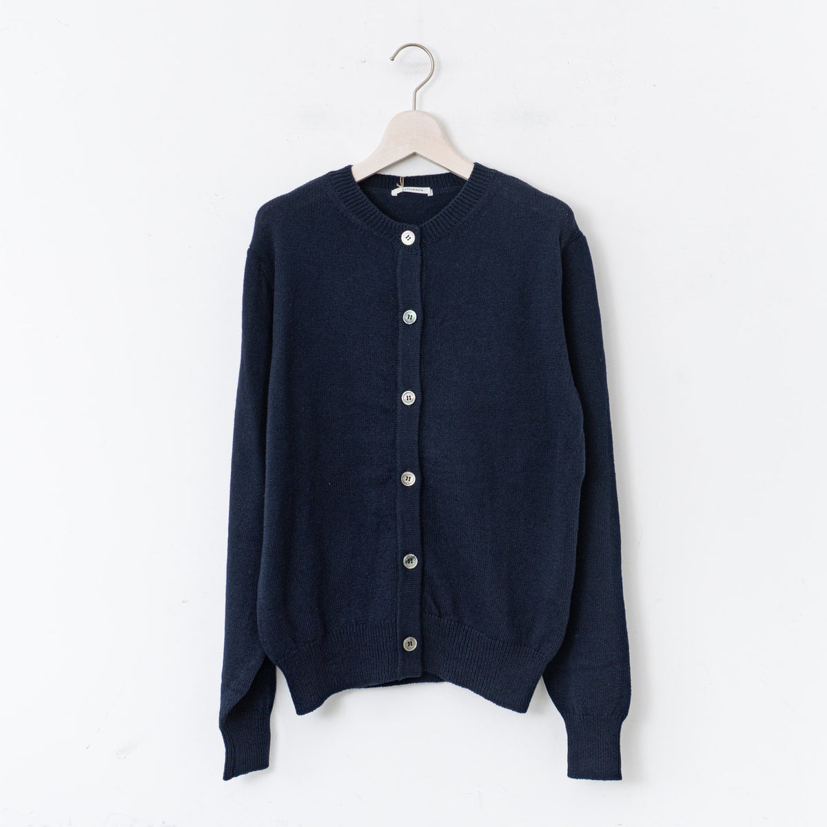 ANSPINNEN｜コットンカシミヤクルーネックカーディガン col.navy　ANS-WK0099