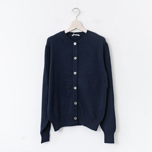 ANSPINNEN｜コットンカシミヤクルーネックカーディガン col.navy　ANS-WK0099