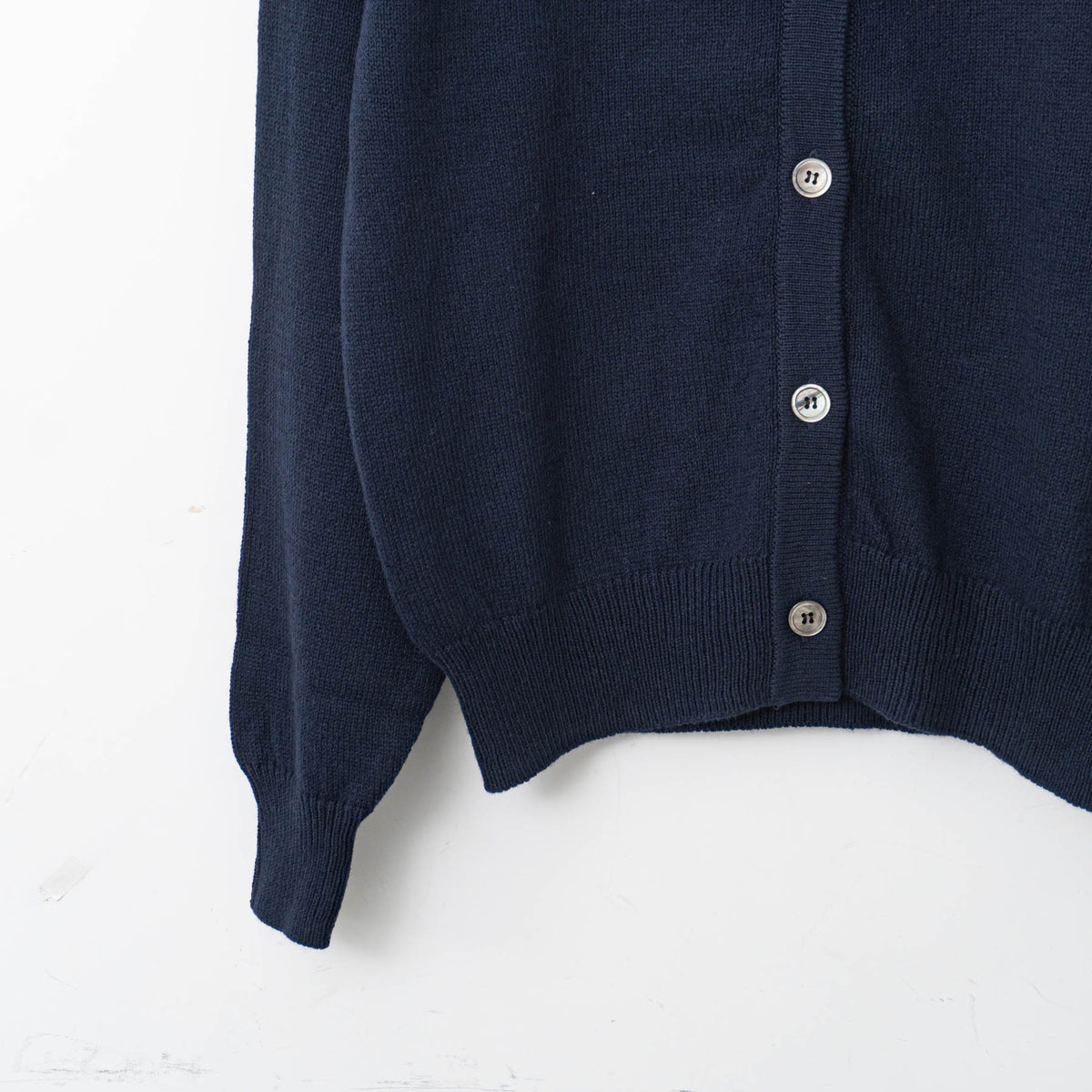 ANSPINNEN｜コットンカシミヤクルーネックカーディガン col.navy　ANS-WK0099
