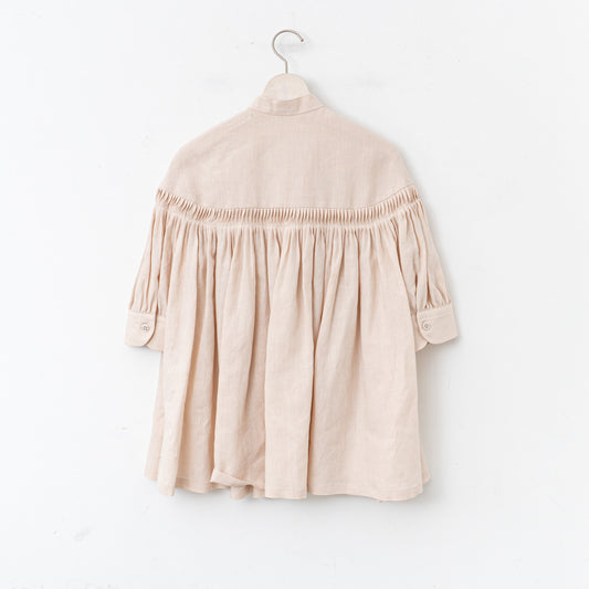 SCYE BASICS｜WOMEN　60/1Linen Cambric Tucked Blouse (Half Sleeve)　1225-31000