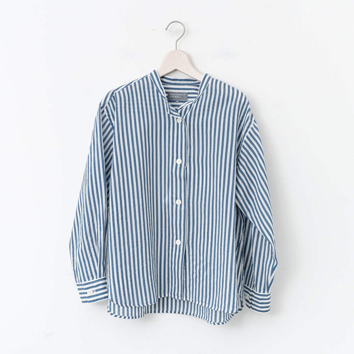 MARGARET HOWELL｜WOMEN　COTTON SILK STRIPE 5785153008-suomi（50.BLUE）