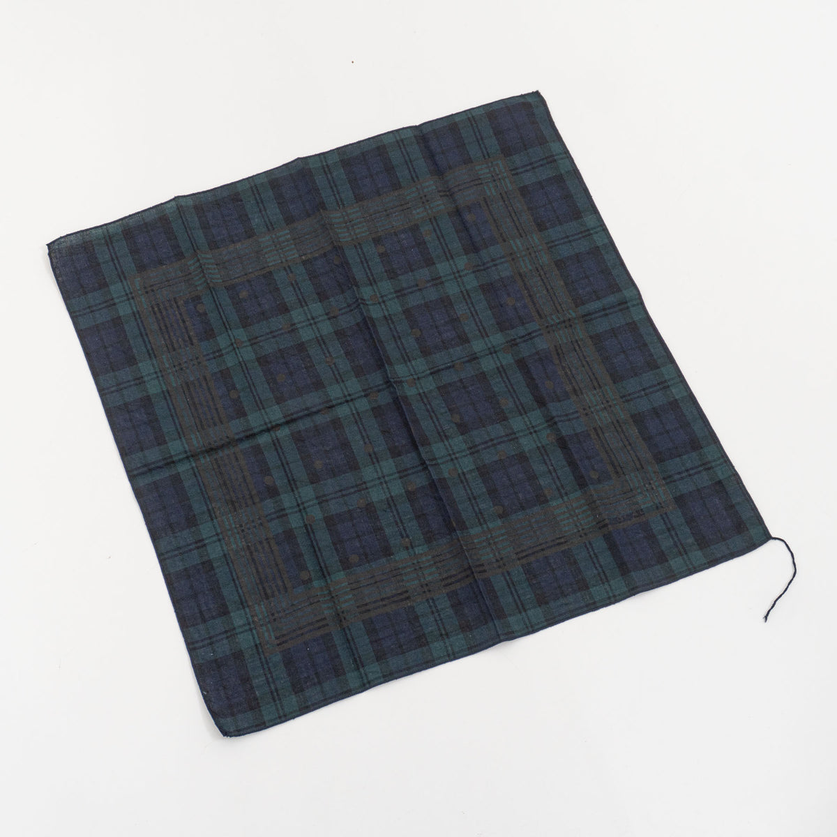 LOCALLY｜cotton/linen blackwatch on print bandana 0239-suomi-（black print）