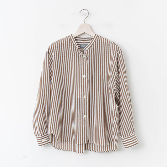 MARGARET HOWELL｜WOMEN　COTTON SILK STRIPE 5785153008-suomi（110.BROWN）