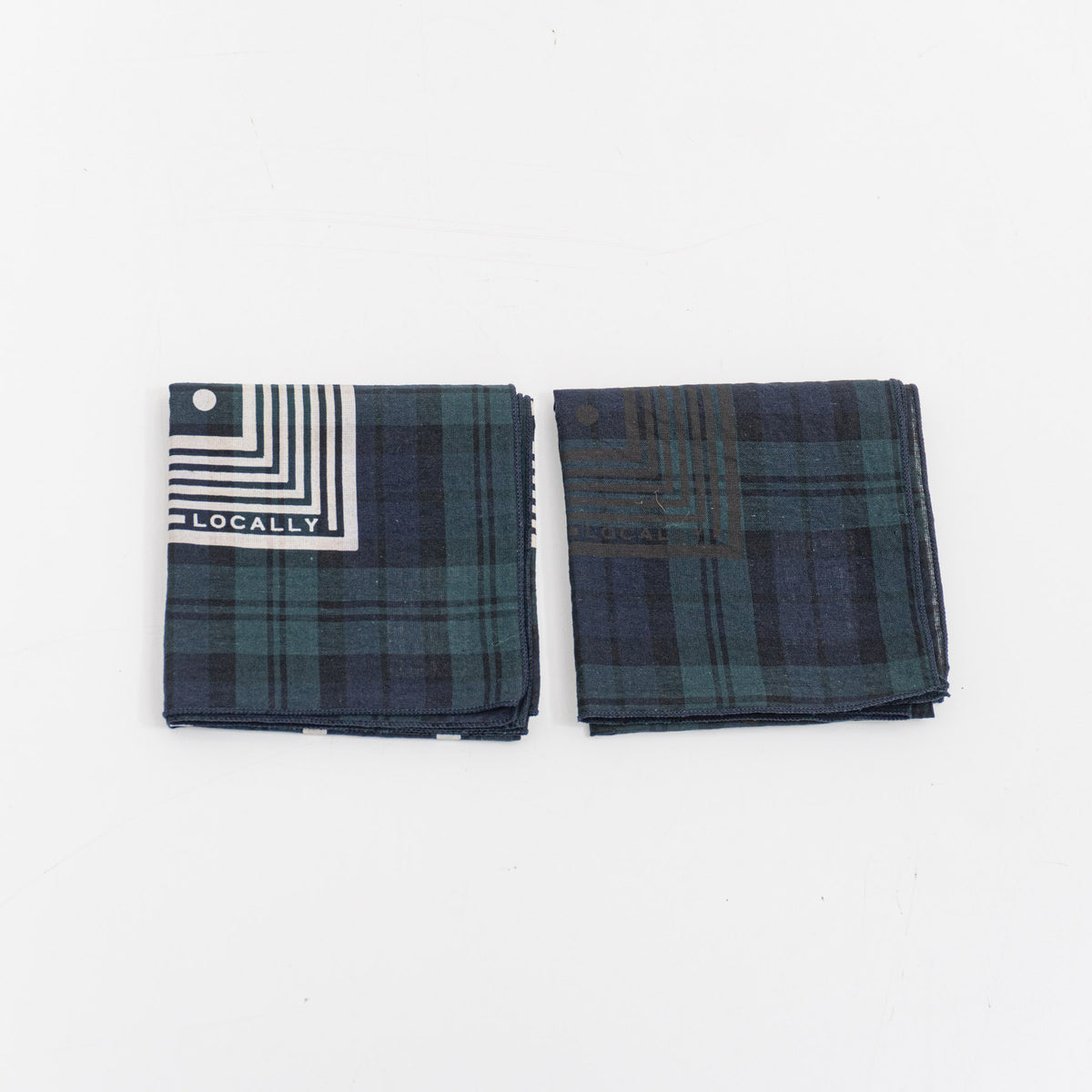 LOCALLY｜cotton/linen blackwatch on print bandana 0239-suomi-
