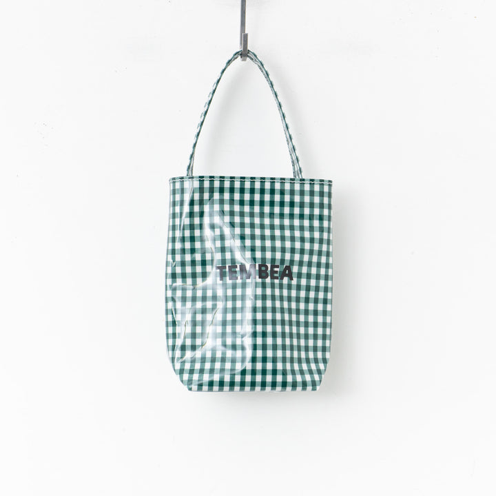 TEMBEA/　BAGUETTE TOTE MINI CLEAR col.GINGHAM/GREEN