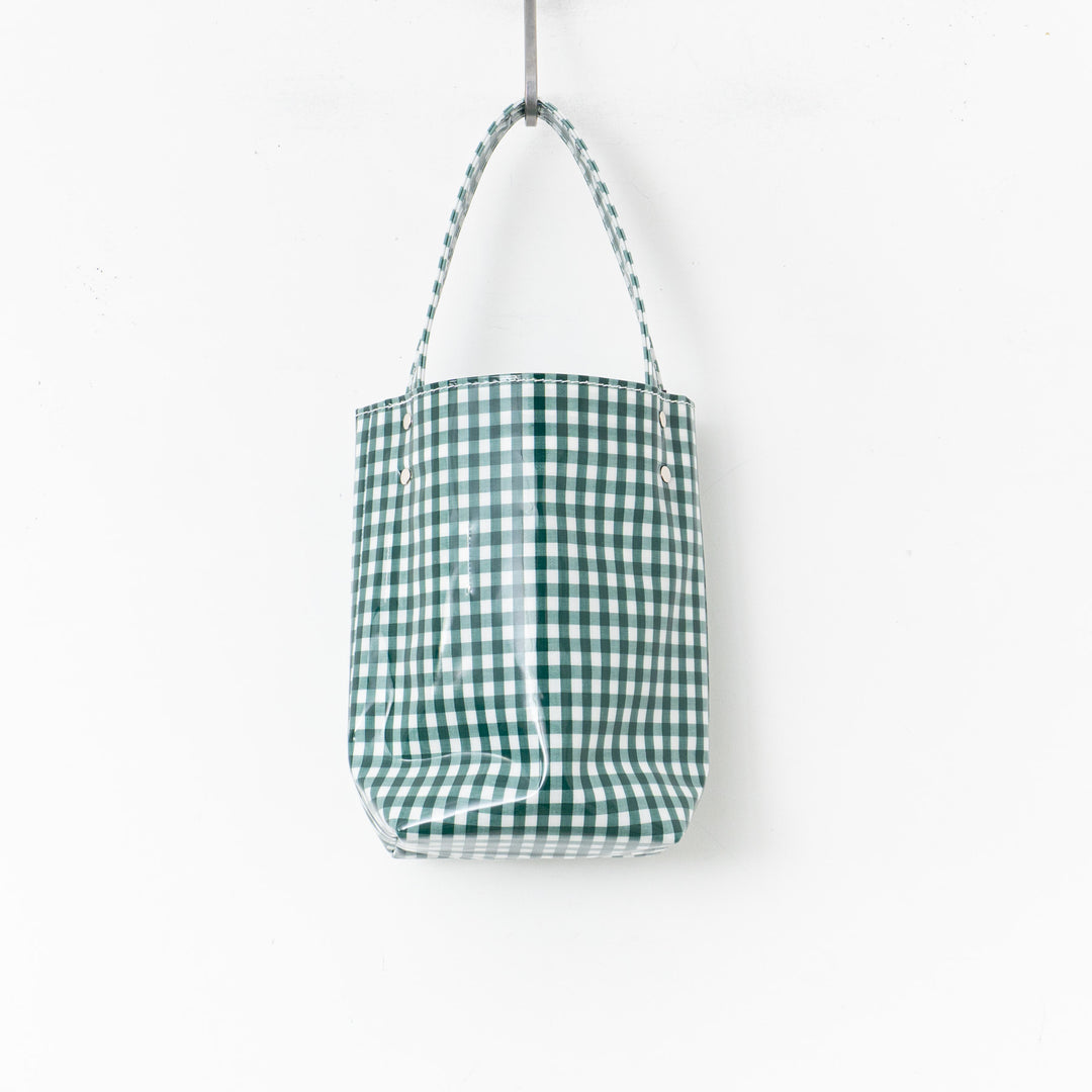 TEMBEA/　BAGUETTE TOTE MINI CLEAR col.GINGHAM/GREEN