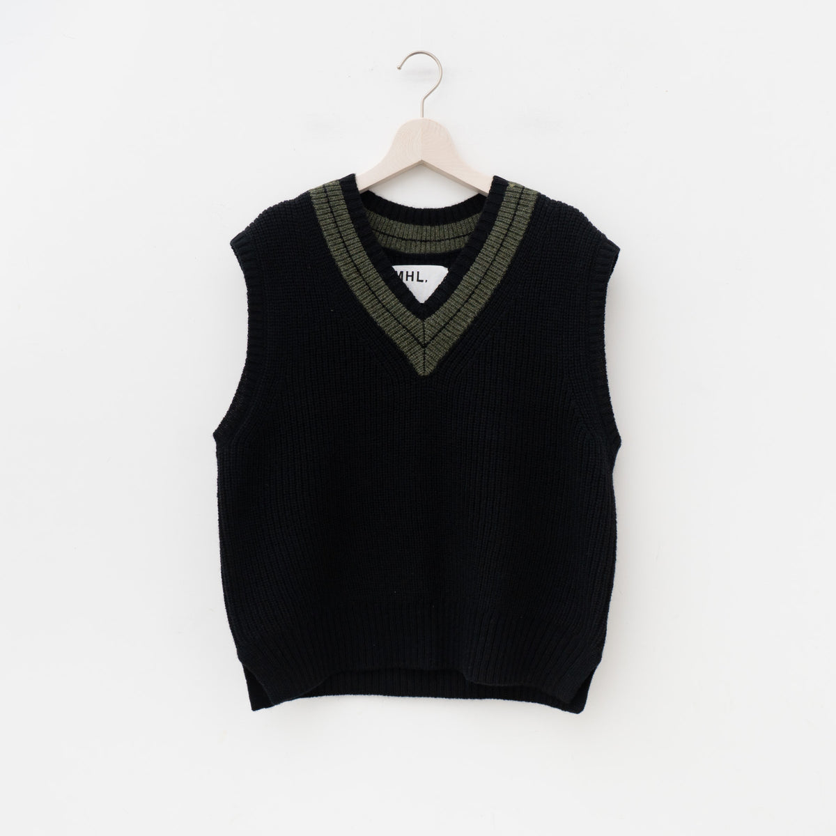 MHL.｜WOMEN　TOUGH WOOL RIB（black）