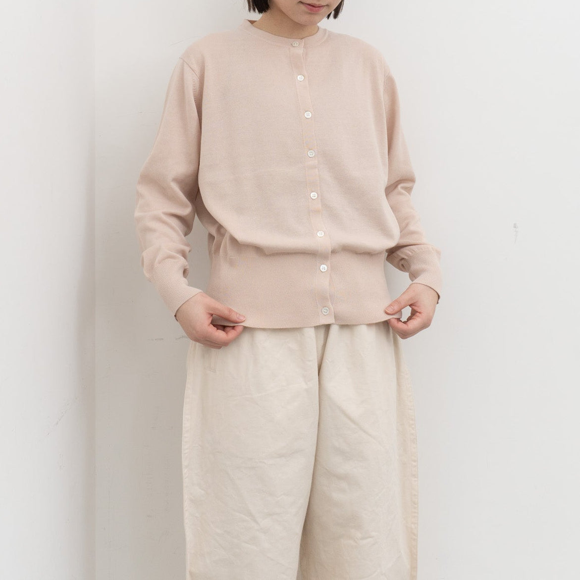homspun｜WOMEN ソフトコンパクトヤーンクルーカーディガン 261-7841