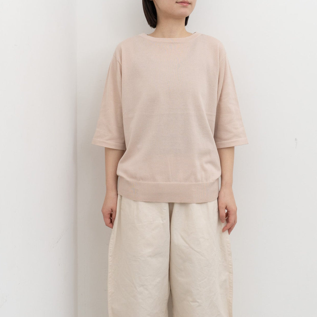 homspun｜WOMEN ソフトコンパクトヤーン 半袖プルオーバー 261-7840