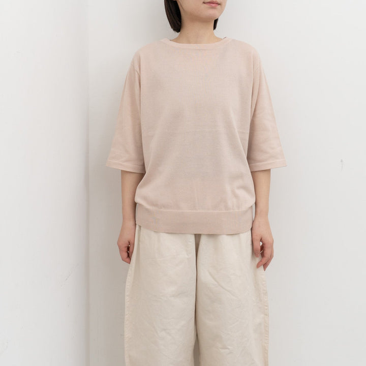 homspun/WOMEN ソフトコンパクトヤーン 半袖プルオーバー 261-7840