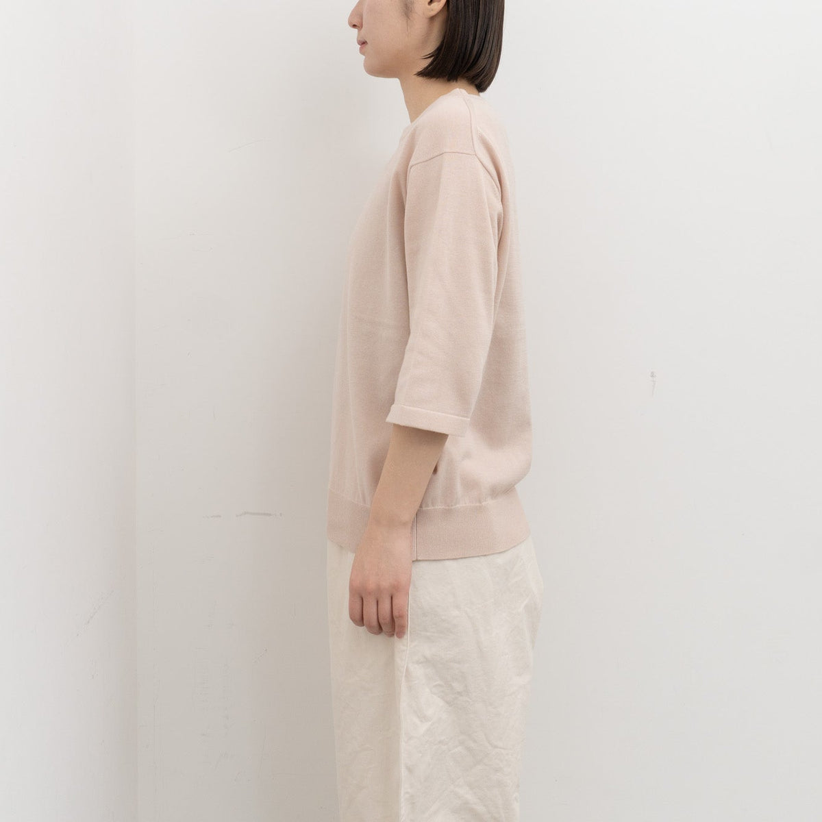 homspun｜WOMEN ソフトコンパクトヤーン 半袖プルオーバー 261-7840