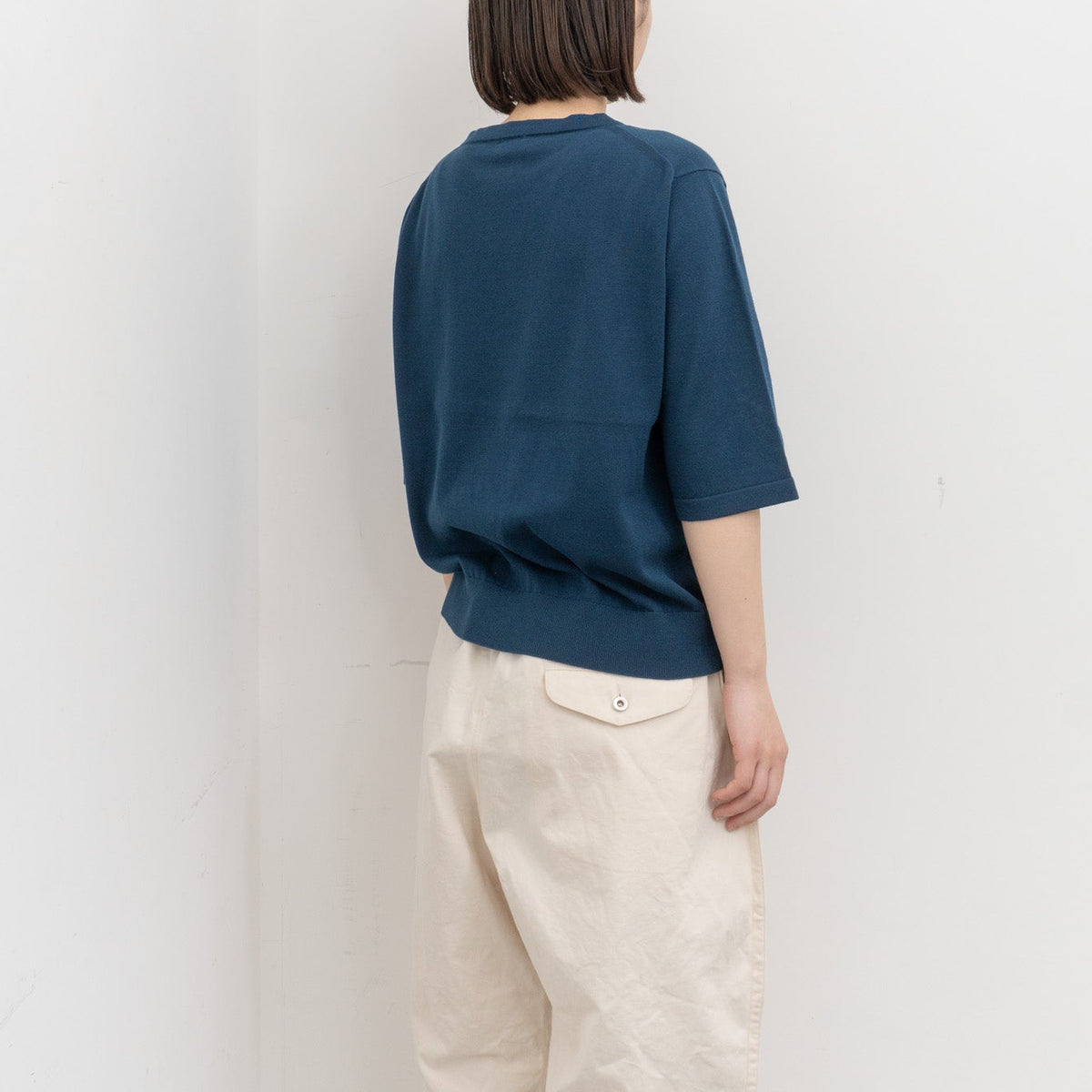 homspun｜WOMEN ソフトコンパクトヤーン 半袖プルオーバー 261-7840