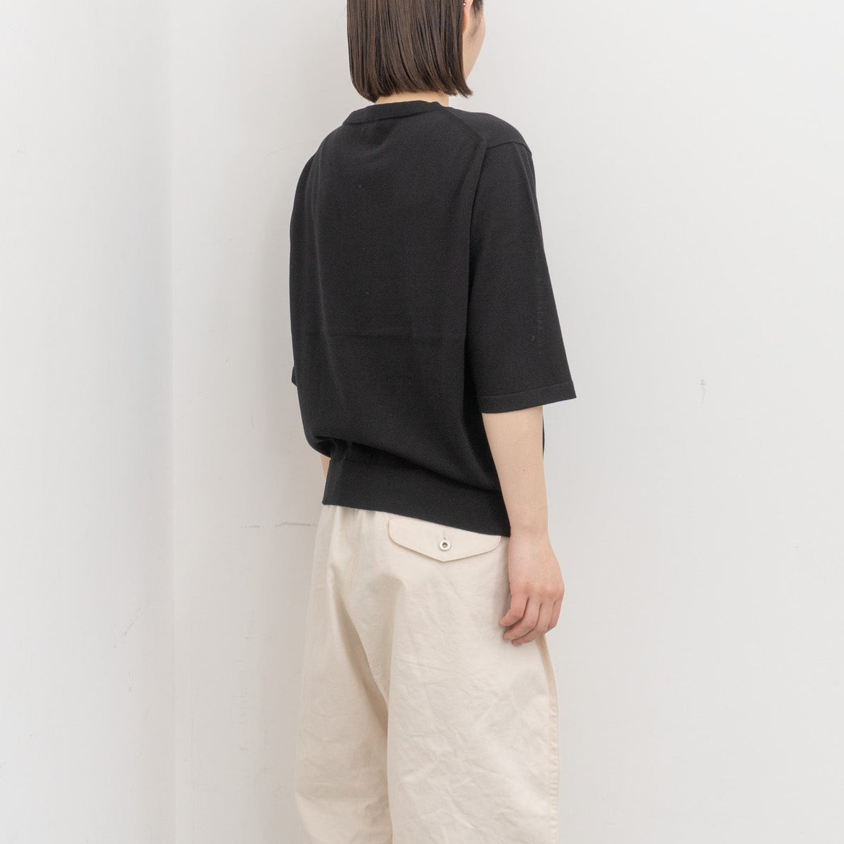 homspun｜WOMEN ソフトコンパクトヤーン 半袖プルオーバー 261-7840