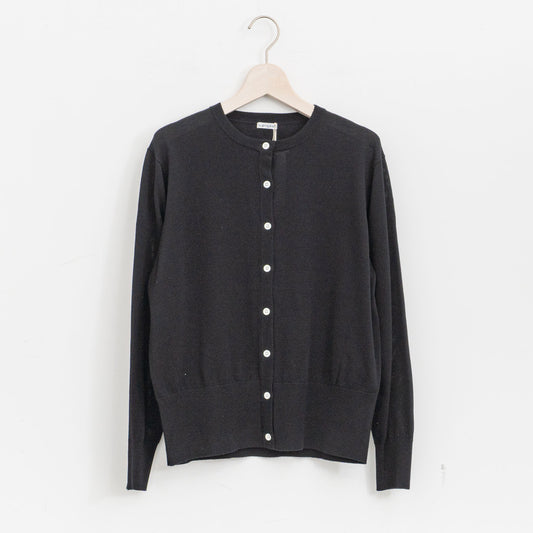homspun｜WOMEN ソフトコンパクトヤーンクルーカーディガン 261-7841（3.black）