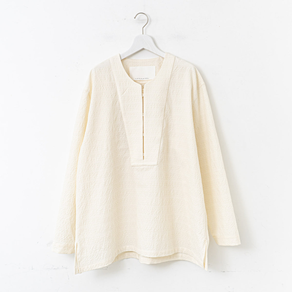 nonnotte｜MEN　African Ground Seersucker C/N Kaftan Shirt N-25S-023