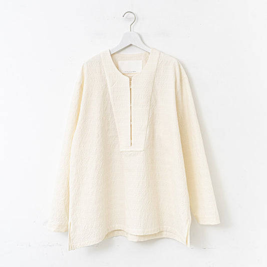 nonnotte｜MEN　African Ground Seersucker C/N Kaftan Shirt N-25S-023