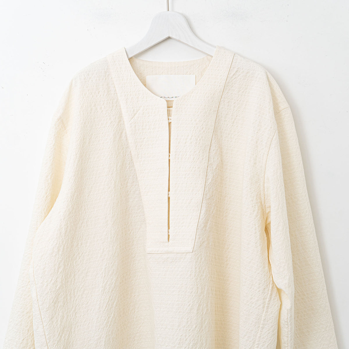 nonnotte｜MEN　African Ground Seersucker C/N Kaftan Shirt N-25S-023