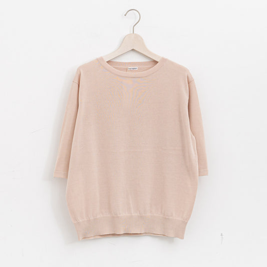 homspun｜WOMEN ソフトコンパクトヤーン 半袖プルオーバー 261-7840（1.pale pink）