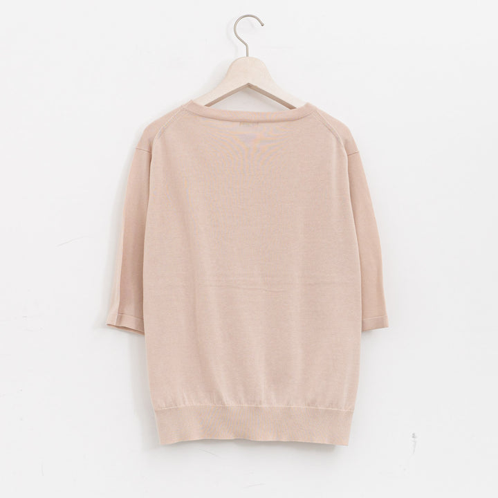 homspun/WOMEN ソフトコンパクトヤーン 半袖プルオーバー 261-7840