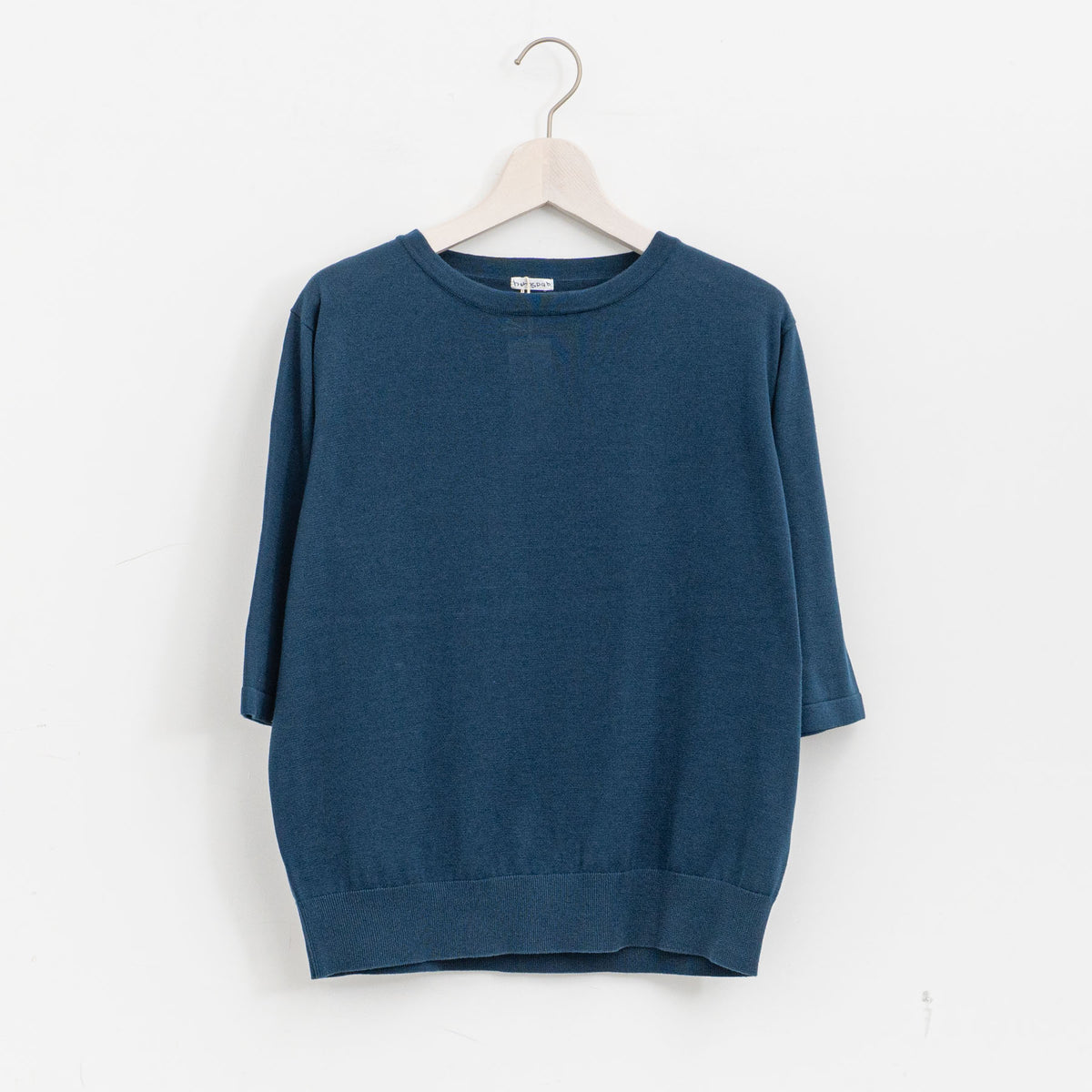 homspun｜WOMEN ソフトコンパクトヤーン 半袖プルオーバー 261-7840（2.iron blue）