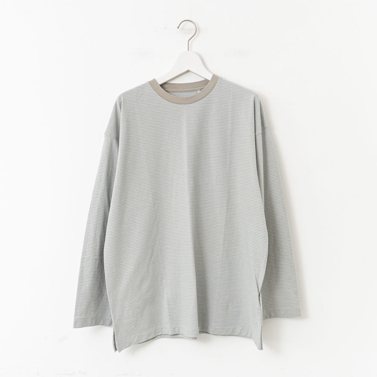KAPTAIN SUNSHINE｜UNISEX　Hard Twisted Stripe Jersey L/S Tee（gray stripe）