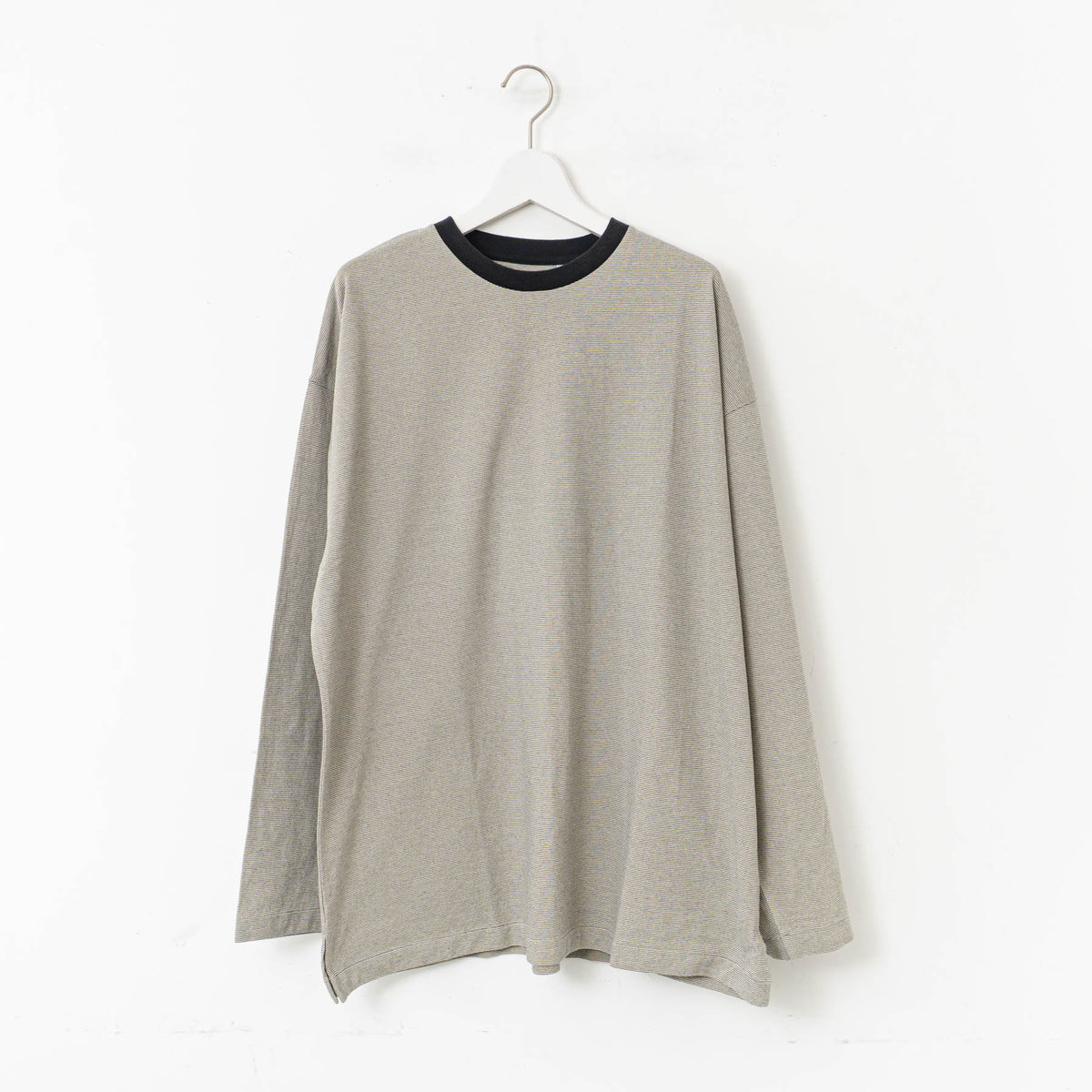 KAPTAIN SUNSHINE｜UNISEX　Hard Twisted Stripe Jersey L/S Tee（ink black pin stripe）