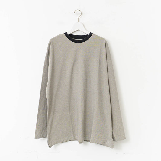 KAPTAIN SUNSHINE｜UNISEX　Hard Twisted Stripe Jersey L/S Tee（ink black pin stripe）