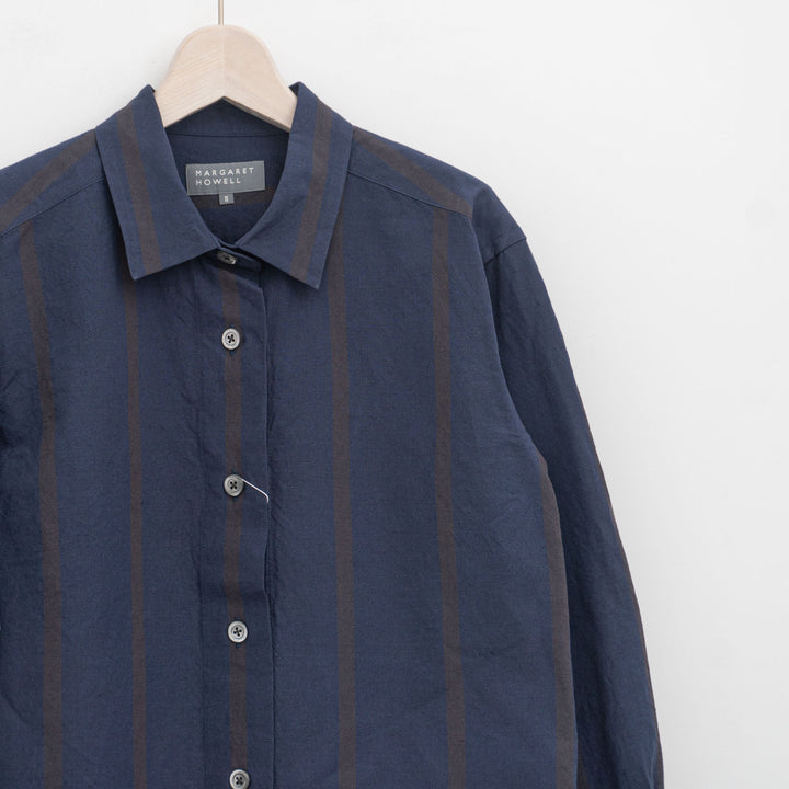 MARGARET HOWELL /WOMEN　BOLD STRIPE COTTON LINEN SHIRT　578-6153217-suomi