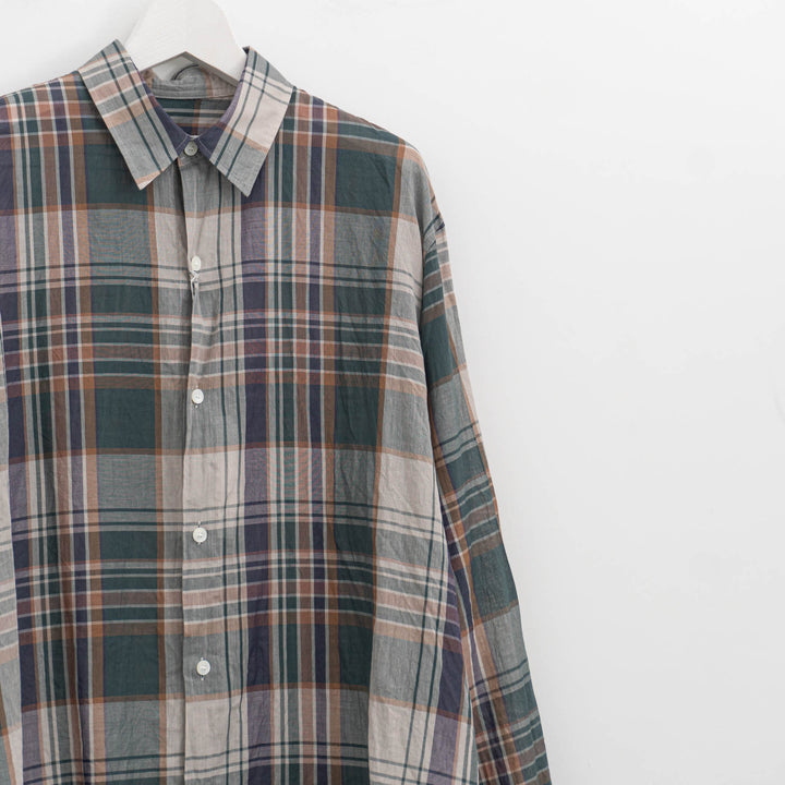 KAPTAIN SUNSHINE/　 Gauze Plaid plain Shirt KS26SSH14
